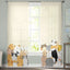 Cartoon Cat Sheer Curtains, Printed Voile Window Panels Set of 2