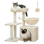 Small Cat Tree for Indoor Cats – 3-Tier Cat Tower with Scratching Posts, Cozy Hammock & Removable Top Perch