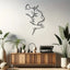Woman and Cat Line Art Metal Wall Decor, Minimalist Silhouette