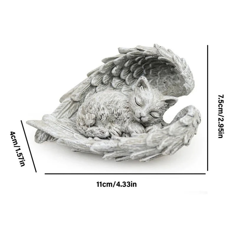 Cat Sympathy Gift, Angel Wing Memorial Figurine for a Grieving Friend