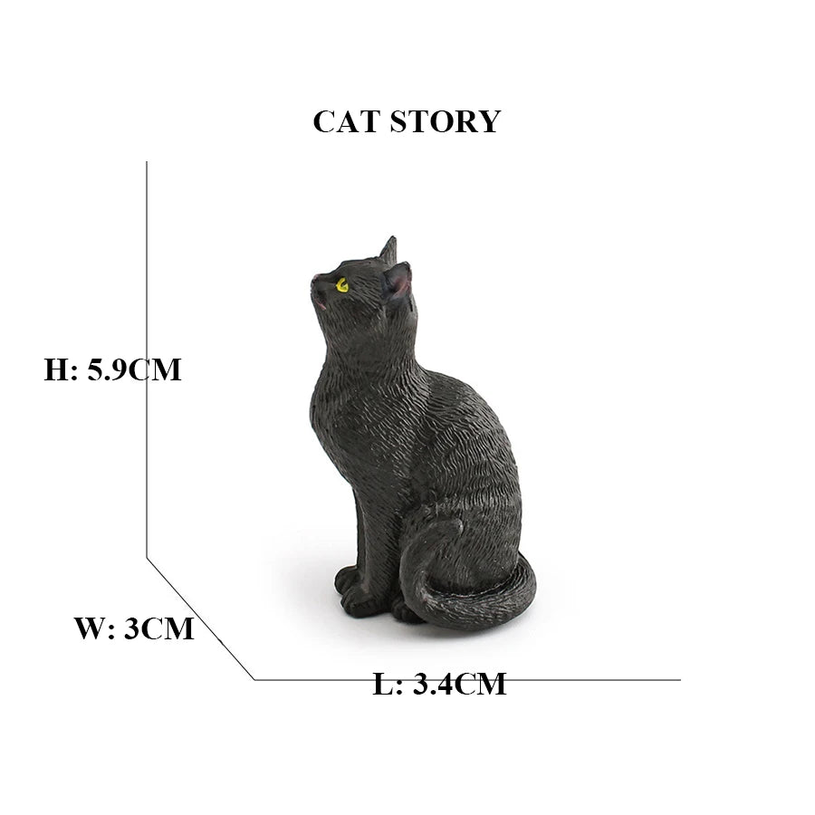 Realistic Ragdoll Cat Figurine and Chubby Cat Model, PVC
