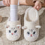 Plush Cat Slippers for Women and Men, Warm Fleece House Shoes