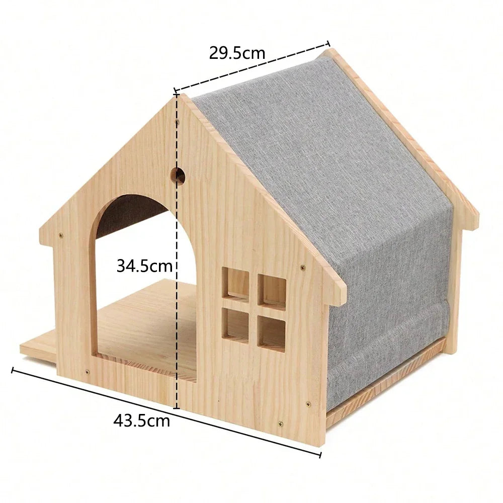Wall-Mounted Cat Shelves and Climbing Set, Solid Wood Pieces to Mix and Match