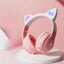 CEYYOR Cat Wallet Bluetooth Gaming Headset – RGB Cat Ear Wireless Headphones with 40mm Titanium Drivers, Boom Mic & TF Card