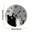 Two Cats Wall Clock, Black and Gray Cats Looking Up at the Time
