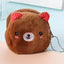 Orange Tabby Cat Face Coin Purse, Soft Plush Zipper Pouch, 4.9 Inches