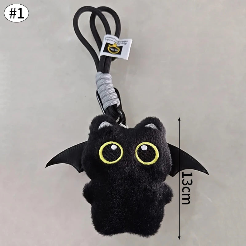 Black Cat Plush Keychain Bag Charm for Cat Lovers