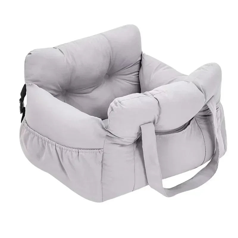 Cat Car Bed with Safety Belt and Washable Cushioned Bed