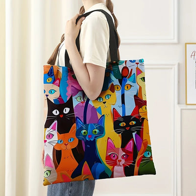 Handtasche mit Katzenmuster