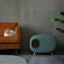 Mochi Shaped Enclosed Cat Litter Box, Rounded Covered Litter Box on Wooden Legs