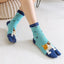 Cute Cat Tabi Socks 5 Pack, Two-Toe Socks for Flip-Flops