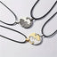 Matching Cat Couple Necklaces, 2-Piece Interlocking Gold and Silver-Tone Pendants
