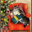 Cats and Wine Vintage Metal Sign, 8 x 12 Inch Bar Wall Decor