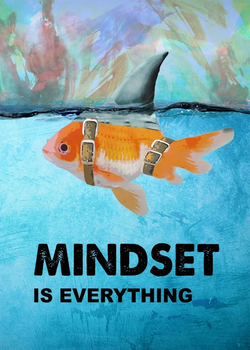 Mindset Is Everything Lion Poster, Motivational Canvas Print