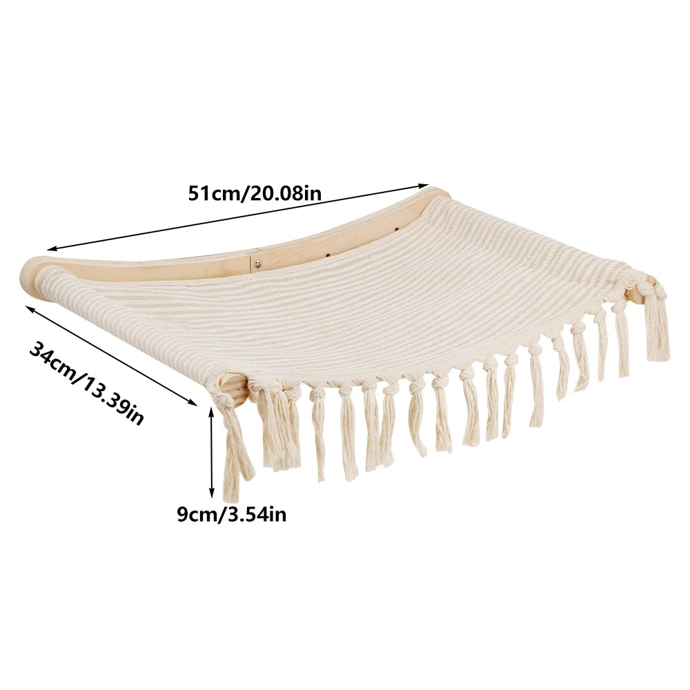 Wall-Mounted Cat Climbing Shelf Set with Bridge and Hammock