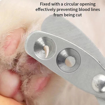 Cat Nail Clippers With 2 mm Hole Guide, Stainless Steel, Soft-Grip Handles