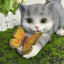 Statue de chat papillon mignon