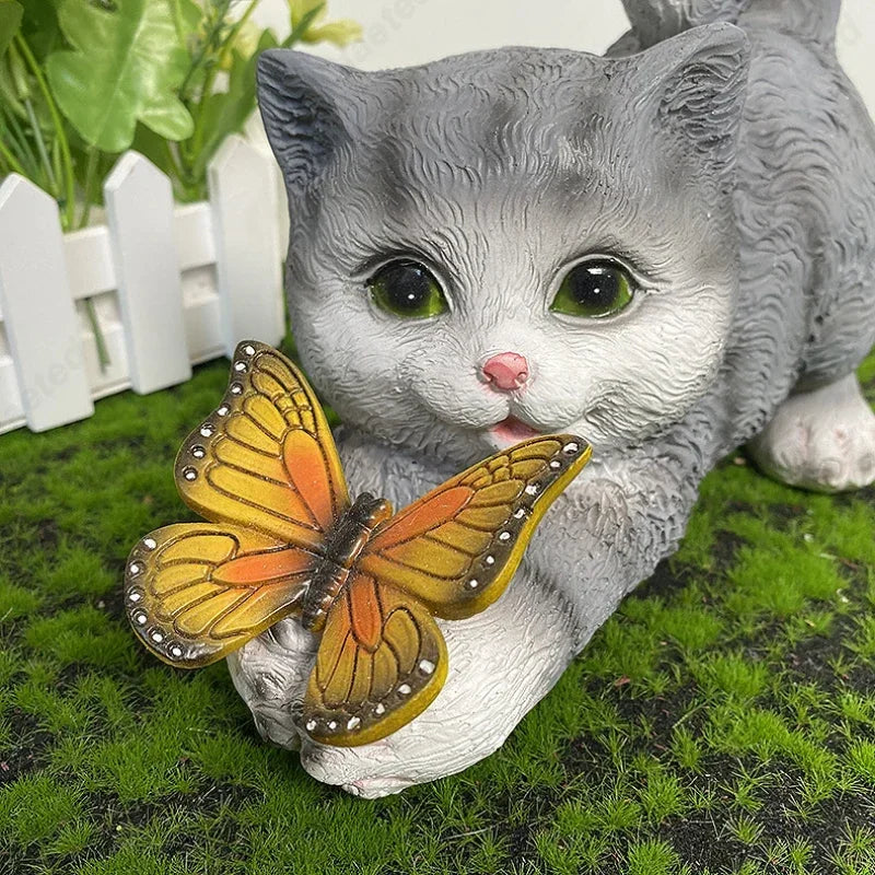 Statue de chat papillon mignon