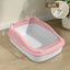 Small Cat Litter Box With Cat Ear Rim, Kitten Litter Pan With Scoop