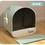 Cabin-Style Enclosed Cat Litter Box With Pull-Out Drawer and Paw Mat