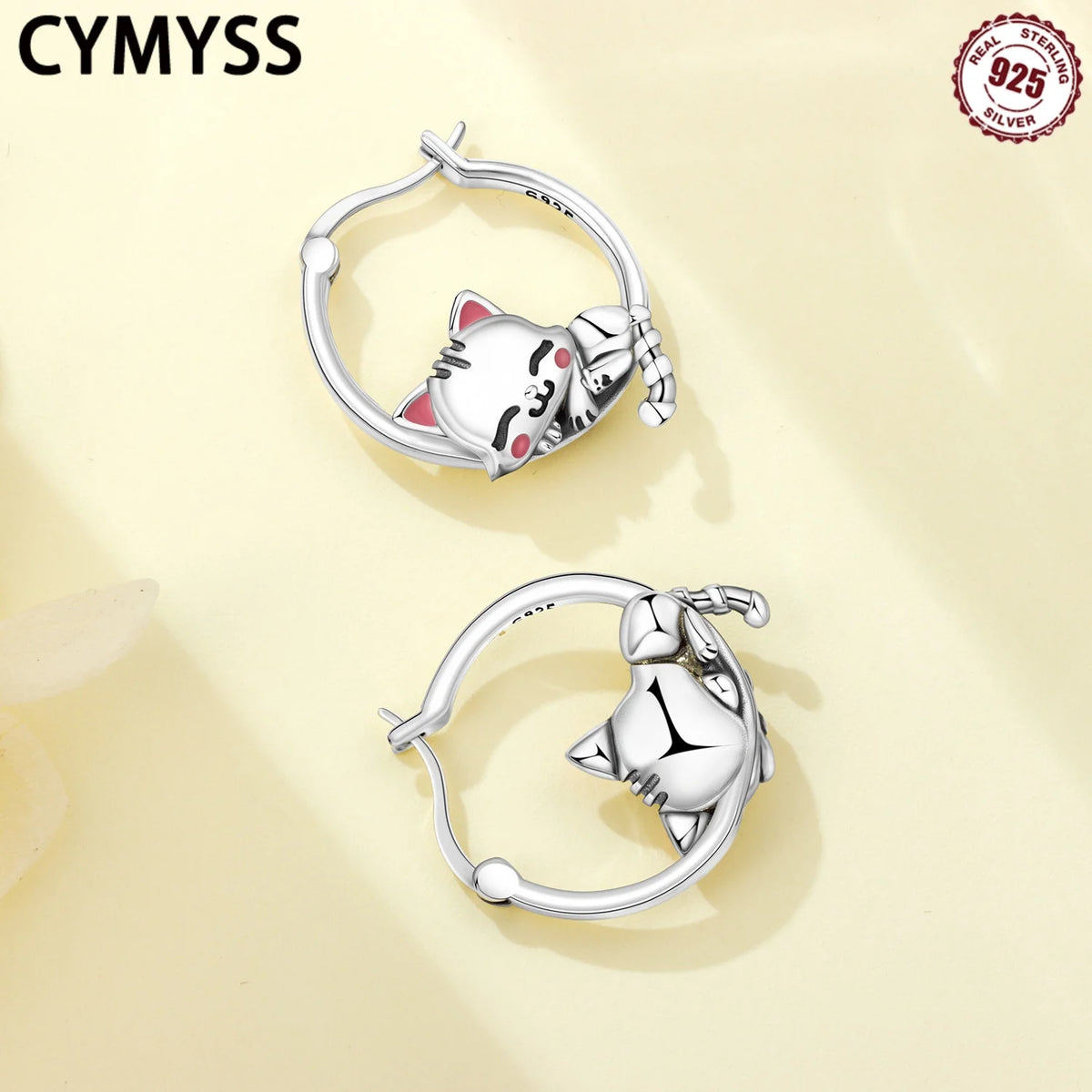 Cat Hoop Earrings for Women Fashion Fine Jewelry Birthday Party Gifts
