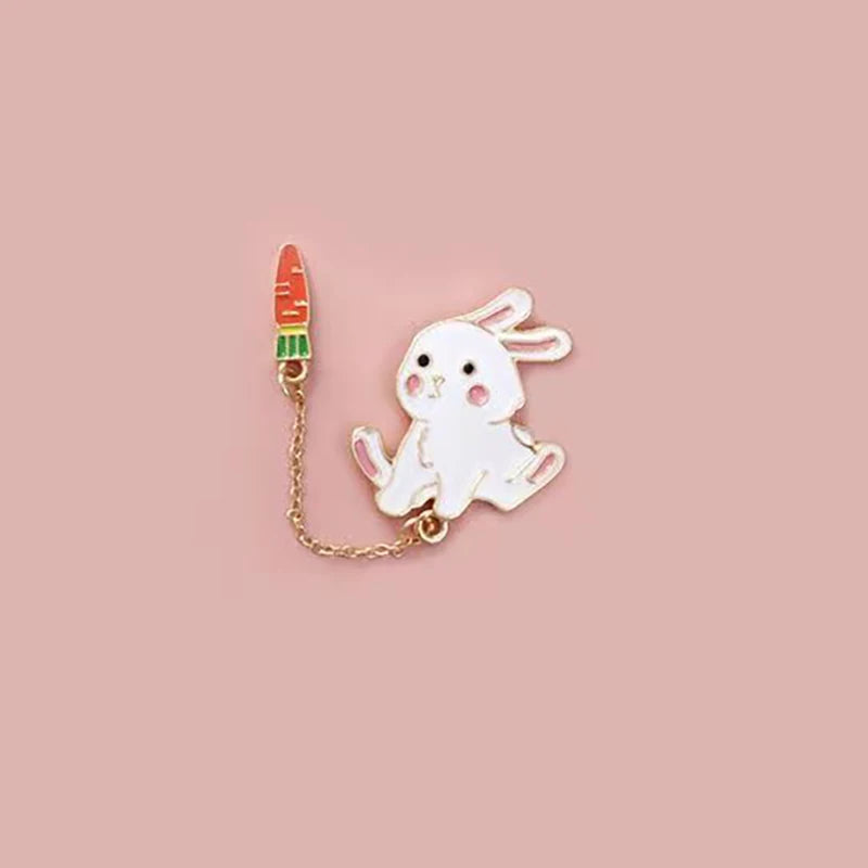 Cat Fishing Enamel Pin with Dangling Fish Charm, Cute Cat Brooch