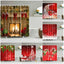 Christmas Shower Curtain with Snowman and Santa, Hooks Included