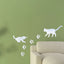 Cat Mirror Wall Stickers, Acrylic Cat Silhouettes with Paw Prints