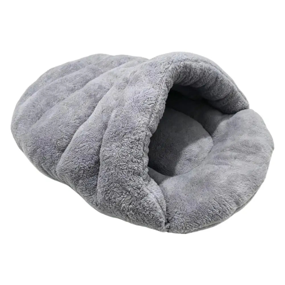 Tunnel Style Cat Sleeping Nest with Fleecy Hood