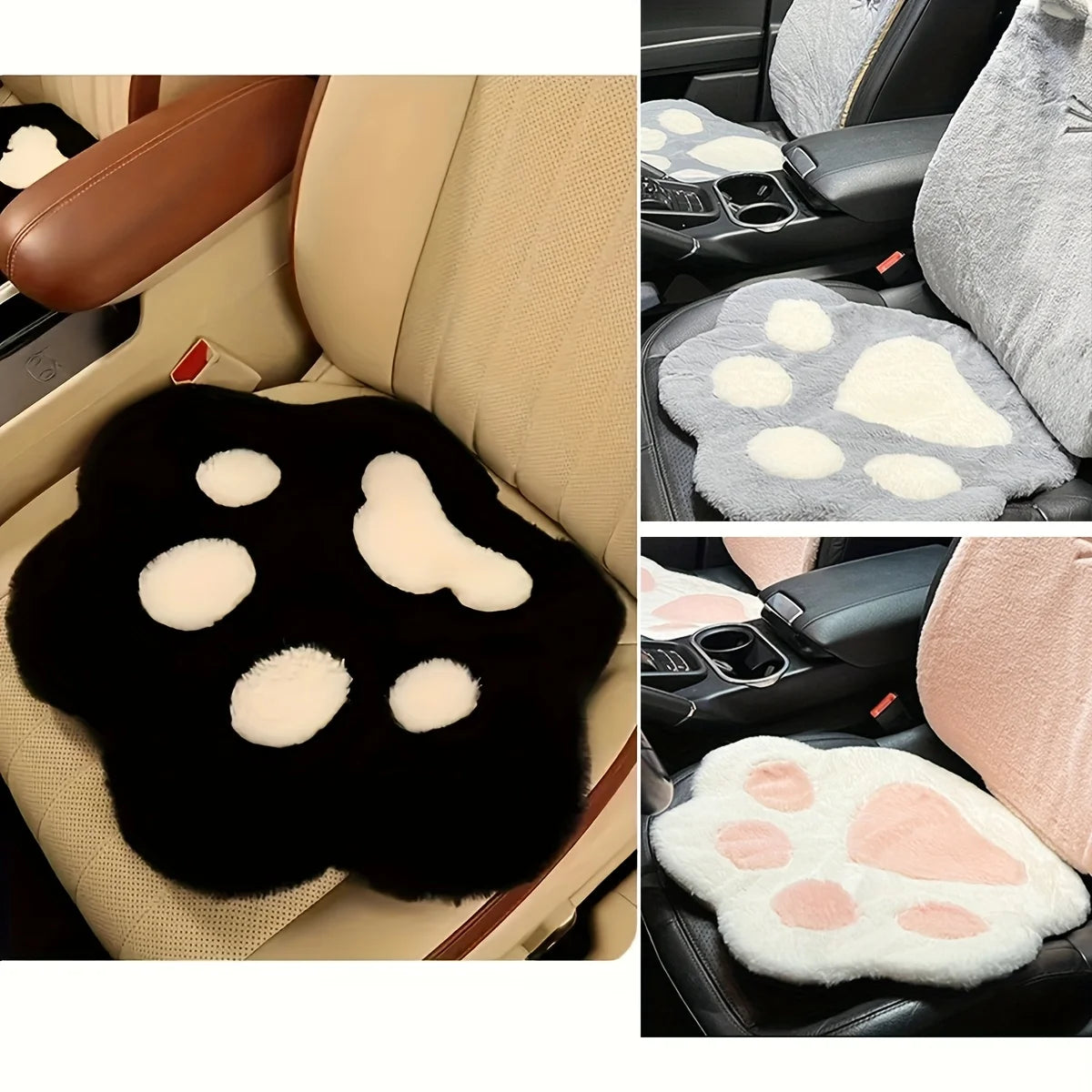Cat Paw Office Chair Cushion, Pink Plush Toe Bean Seat Pad