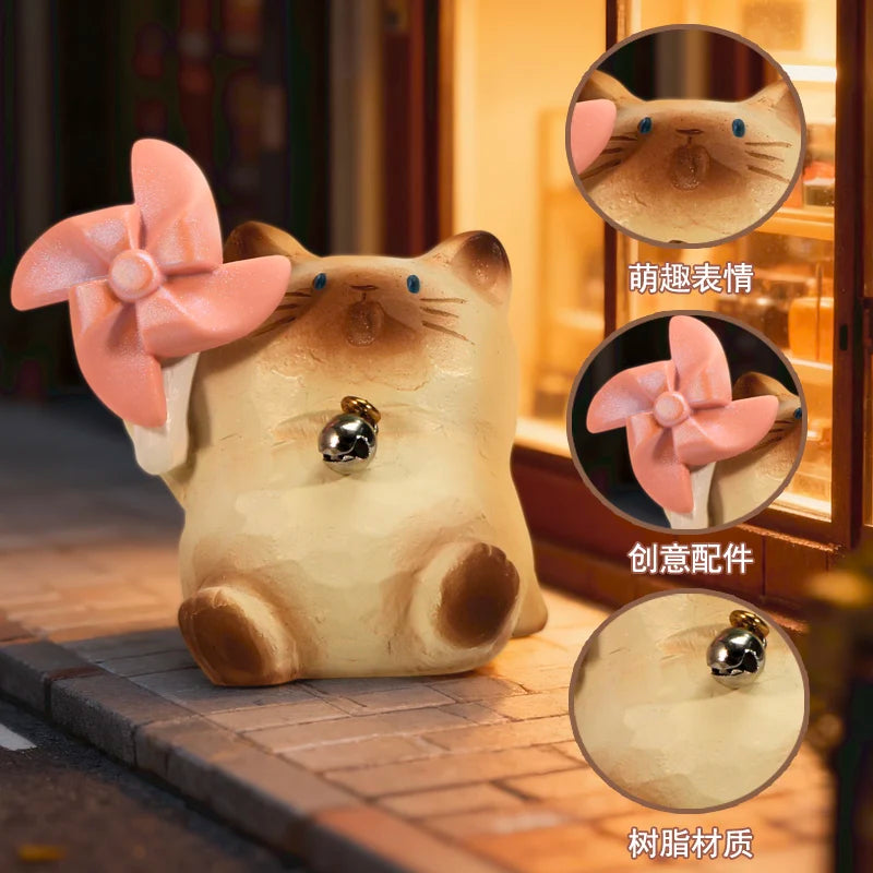 Siamese Cat Blind Box Figure, Cat Pai Daily Companion Series