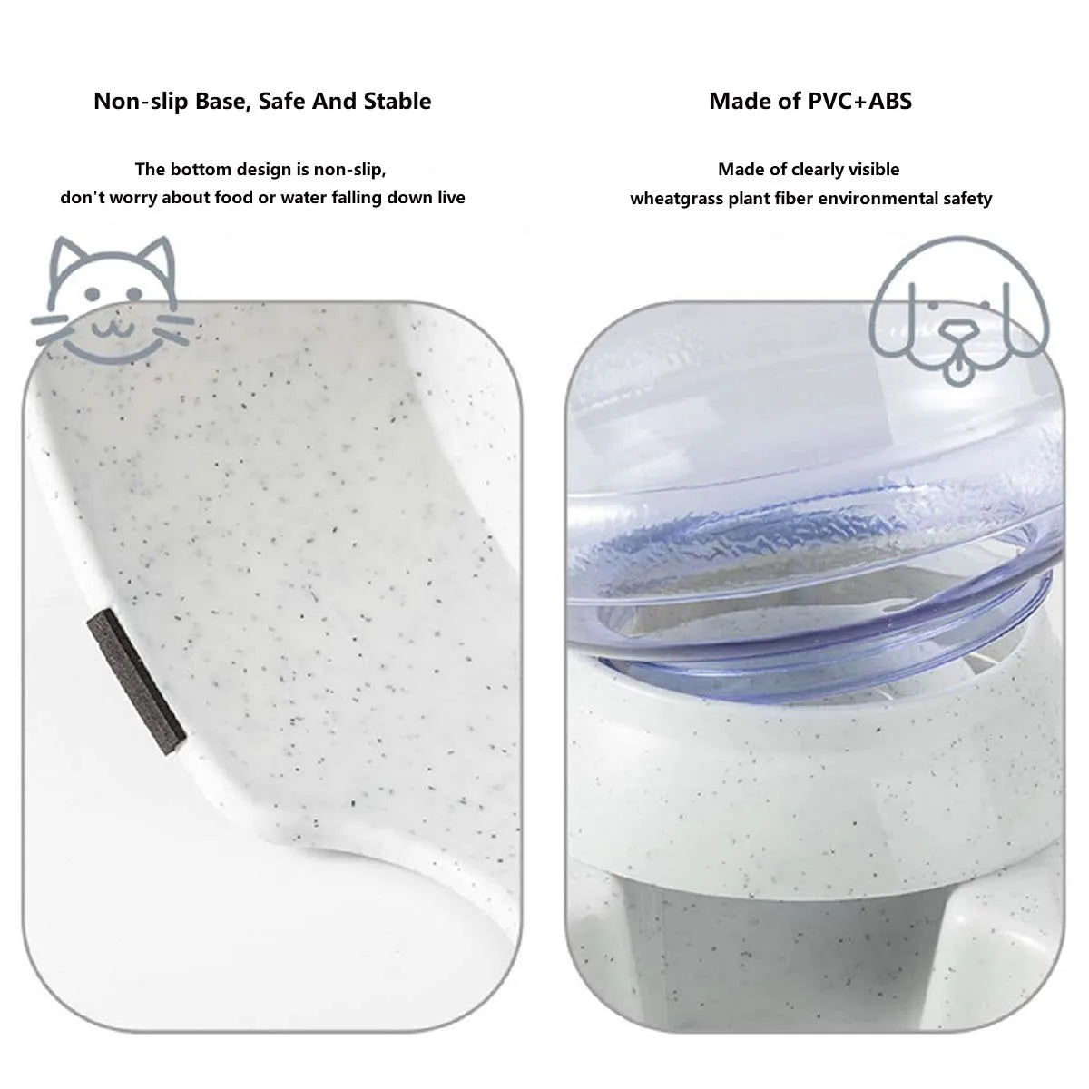 Large 3.8 L Gravity Cat Water Dispenser and Food Feeder, Speckled Base