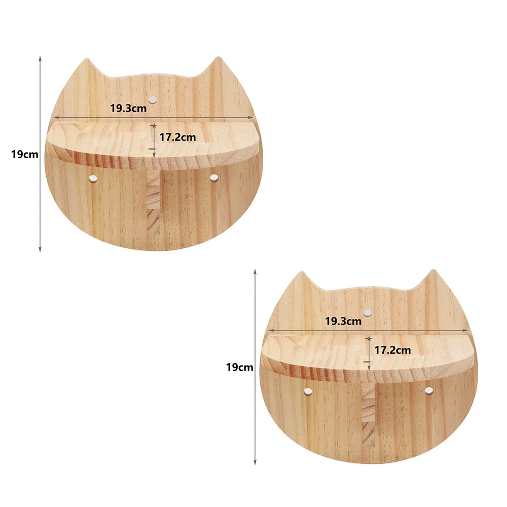 Wall-Mounted Cat Climbing Shelf Set with Bridge and Hammock