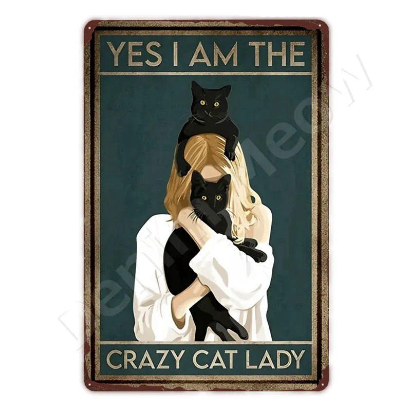 Oh My Eyes Black Cat Sign, Funny Bathroom Gift for Cat Owners