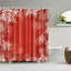 Christmas Shower Curtain with Snowman and Santa, Hooks Included