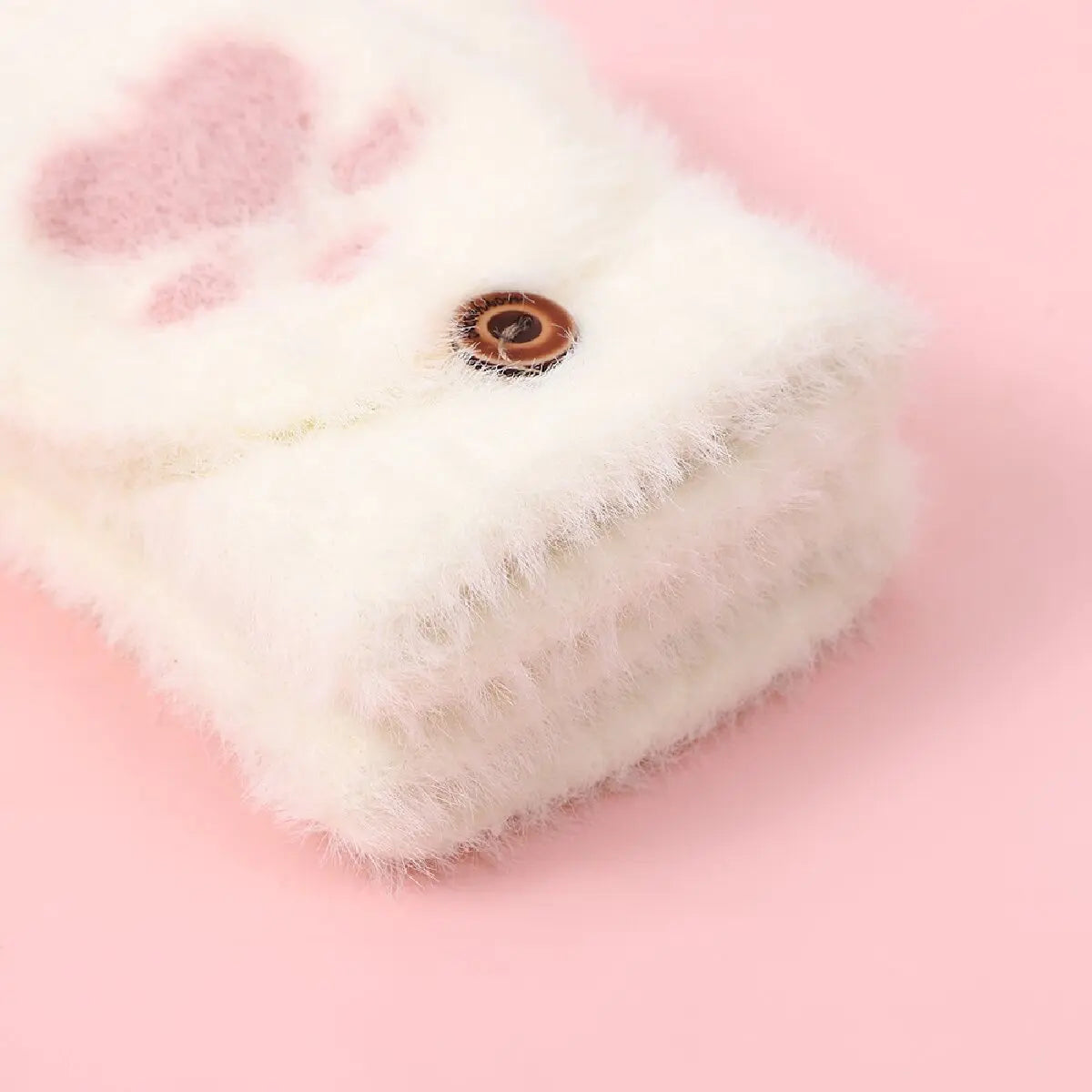 Fluffy Cat Claw Gloves for Women, Short Half-Finger Winter Gloves