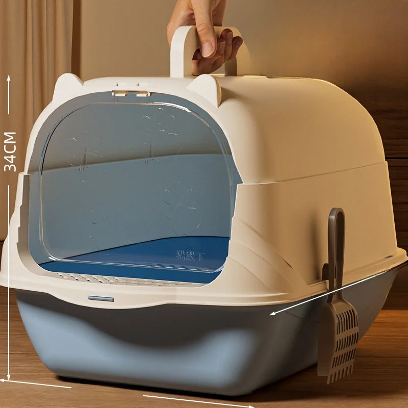 Large Size  Litter Box Full Enclosure with Sand for Kittens Poo