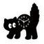 Retro Cartoon Black Cat Wall Clock, Vintage-Style Cat Silhouette