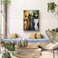 Geometric Cat Diamond Painting Kit, 5D Round Drill Wall Art