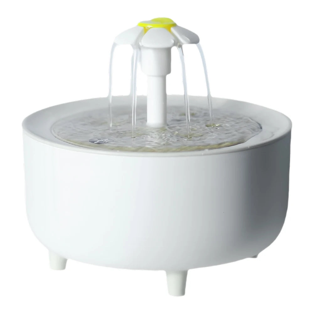 1.2L Flower Cat Water Fountain With 3 Flow Modes, USB Powered