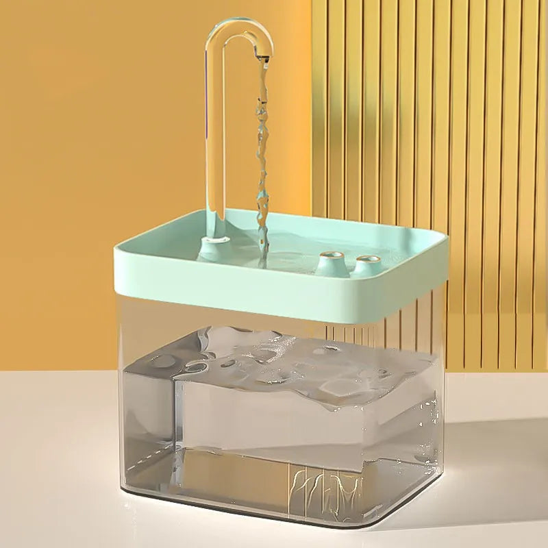 Faucet Cat Water Fountain, 1.5L Two-Tone Fountain With 3 Flow Levels