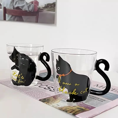 Künstlerischer Katzenbecher