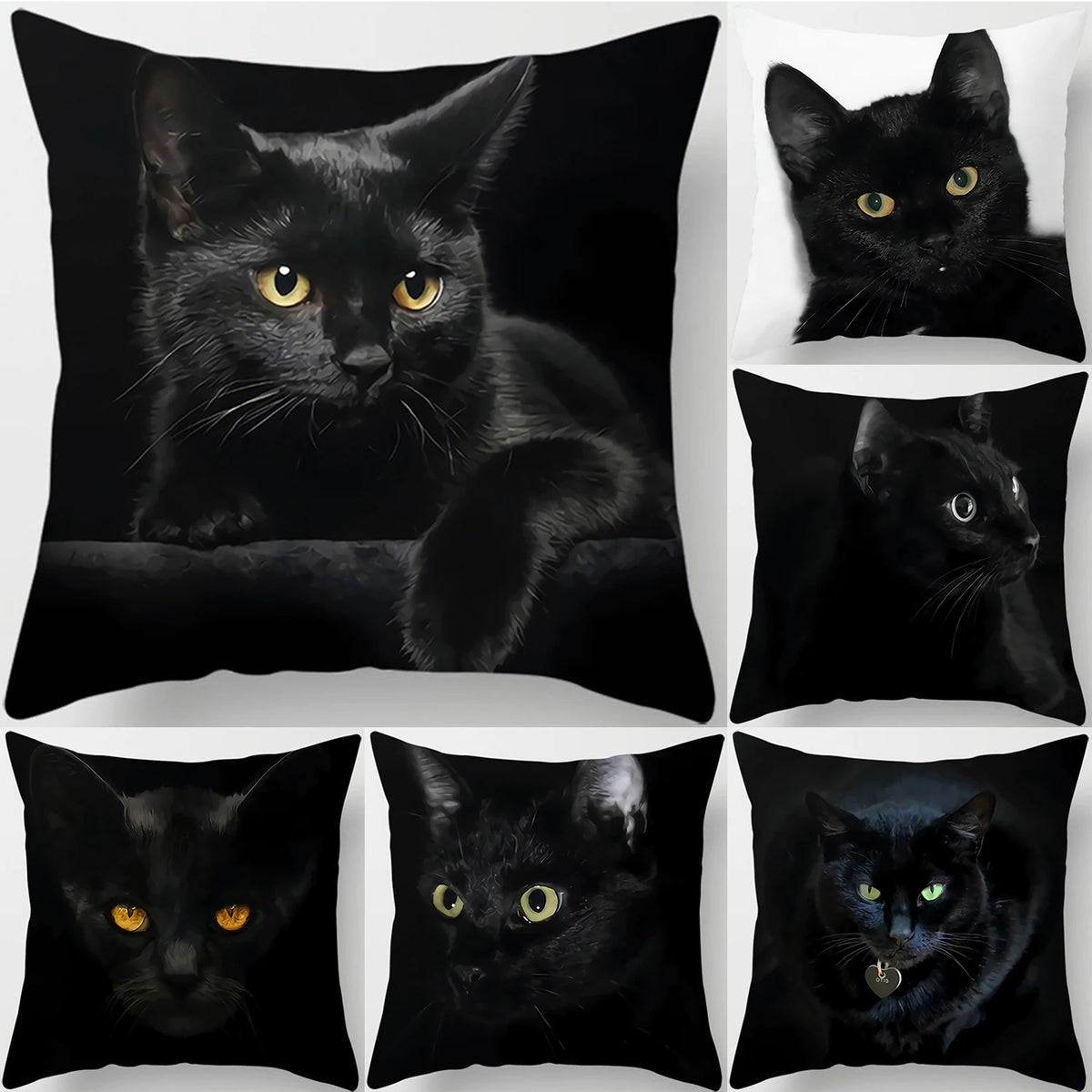 Oreiller chat noir