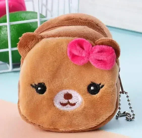 Orange Tabby Cat Face Coin Purse, Soft Plush Zipper Pouch, 4.9 Inches