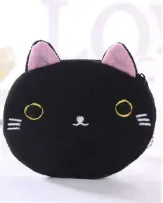 Orange Tabby Cat Face Coin Purse, Soft Plush Zipper Pouch, 4.9 Inches