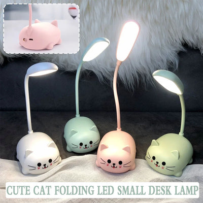 Cat Desk Lamp, Rechargeable Mini LED Lamp With Flexible Neck
