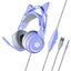 JINSERTA Cat Wallet Cat Ear Gaming Headphones – RGB Wired Headset with Mic, 50mm Drivers, 3.5mm Connection for PC & Phone