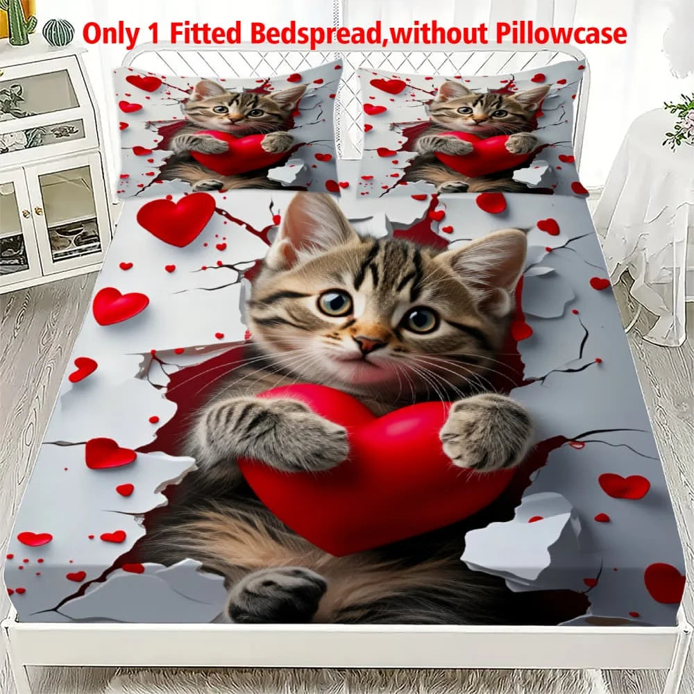 Chat de la Saint-Valentin Housse de couette