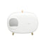 Mochi Shaped Enclosed Cat Litter Box, Rounded Covered Litter Box on Wooden Legs