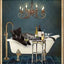 Cats and Wine Vintage Metal Sign, 8 x 12 Inch Bar Wall Decor